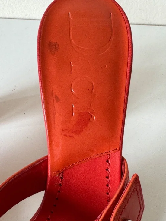 Christian Dior Orange Patent Leather Sandals Mules Sandals Size 36.5 Made Italy - Picture 4 of 16